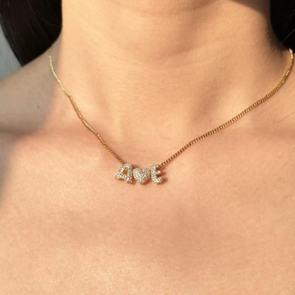 Diamond Name Bubble Necklace