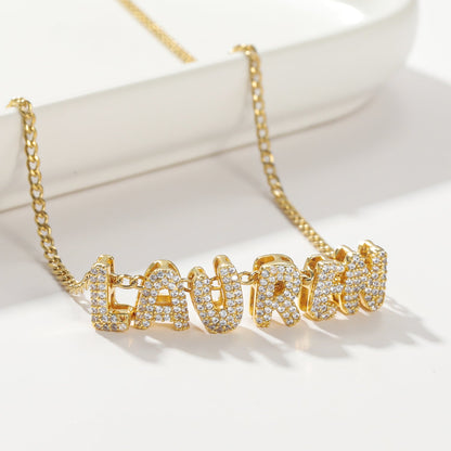 Diamond Name Bubble Necklace